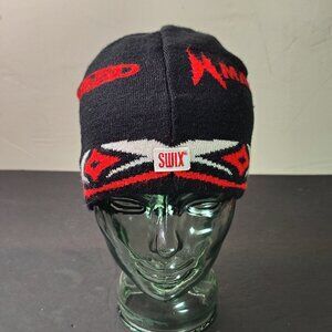 VINTAGE Swix Beanie Hat Acrylic Madshus Rottefella Alpina Cross Country Flag